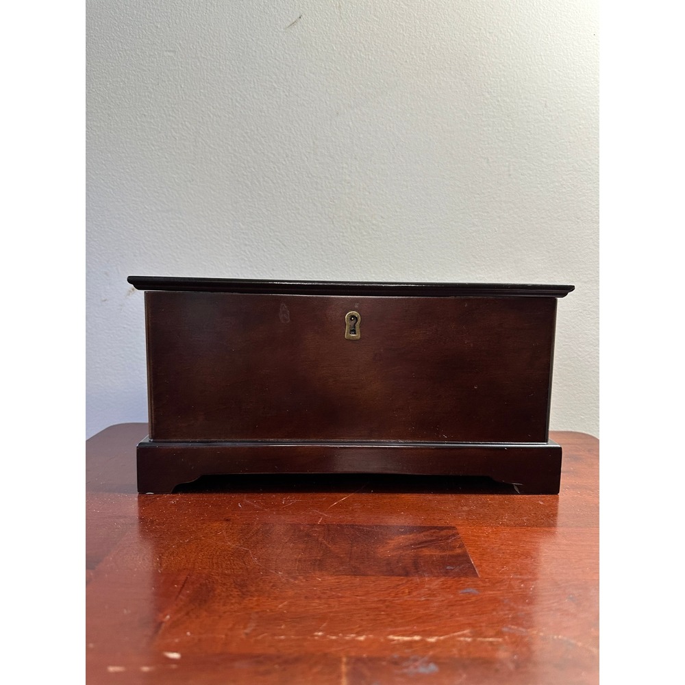 Vintage 1992 Bombay Company Wooden Jewelry Box Cherry Finish Removable Tray